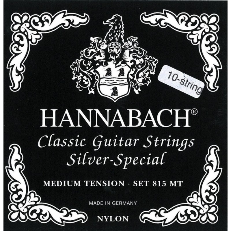 Hannabach 7164915 Struny do gitary klasycznej Serie 815 Dla gitar 8/10 strunowych / Medium Tension Silver Special